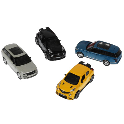 Машина металл NISSAN JUKE/RANGE ROVER VOGUE 12см,двер,баг, инерц, ассорт. Технопарк уп-12шт