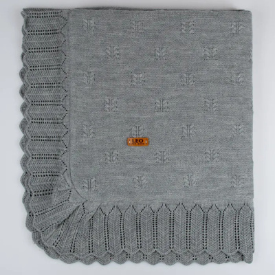 Плед LEO Колосок 100х100 серый