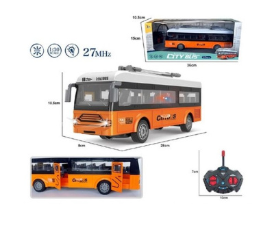 Троллейбус на р/у, световые эффекты, двери открываются, размер: 10,5*8*28 см, в/к 36*10,5*15 см