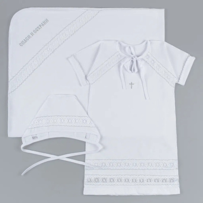Комплект крестильный для девочки LEO белый