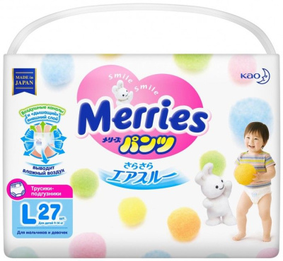 Подгузники-трусики Merries М 6-11кг 33 шт*