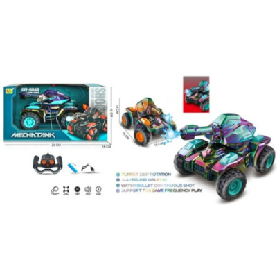 Машинка на пульте р/у, стреляет гидрогелевыми пульками, размер: 13*18*15 см, в/к 28,5*16*15,5 см