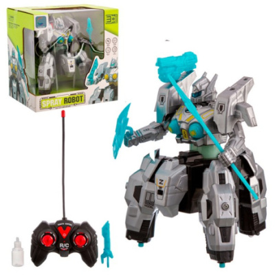 Робот на пульте р/у, световые эффекты, вращение на 360°, пар, размер: 13,5*13,5*18,5 см, 2 цв. в асс