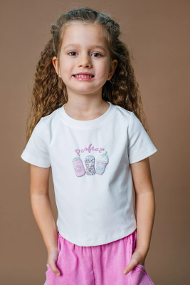 Футболка с коротким рукавом для девочки Deloras молочный