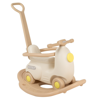 Качалка-каталка PITUSO Airplane (аэроплан) с толкателем Beige/Бежевый,76*46*84 см (карт.короб)