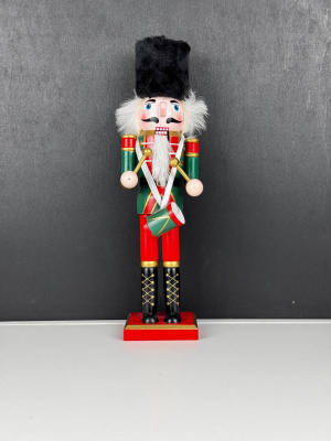 Фигурка Щелкунчик с барабаном зел-крас мундир,30см