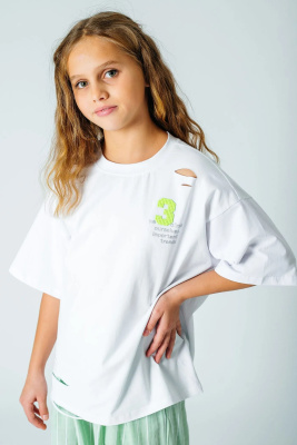 Футболка с коротким рукавом для девочки Deloras белый
