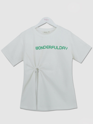 Футболка с коротким рукавом для девочки Deloras белый