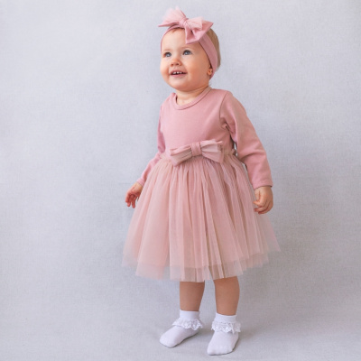 Платье-боди с повязкой на голову Болеро KiDi розовая пудра