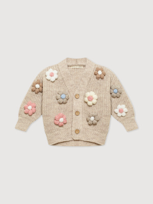 Кардиган с цветами MIMILAV бежевый