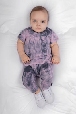 Футболка с коротким рукавом + брюки Bodo серо-лиловый