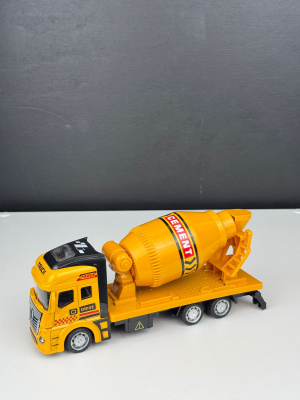 Машина Бетономешалка желтый, 20см
