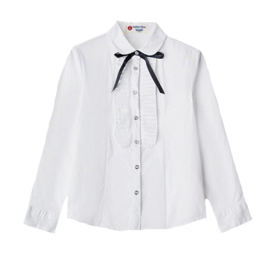 Блузка школьная с длинным рукавом для девочек Button Blue