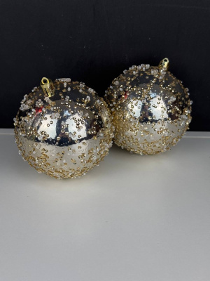 Шар новогодний бронзовый 10 см