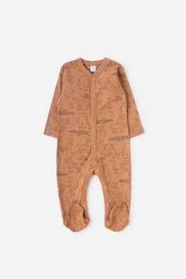 Комбинезон Crockid звери на прогулке на коричневом