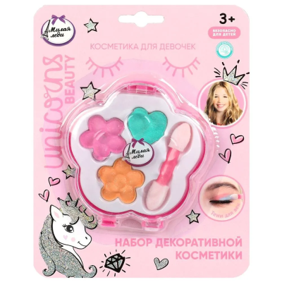 Косметика ДЛЯ ДЕВОЧЕК набор косметики: тени для век, аппликатор МИЛАЯ ЛЕДИ 