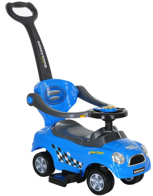Каталка QuickCoupe с бамп. с ручкой (муз.панель) 3-6 лет, Blue/Синий PITUSO* 
