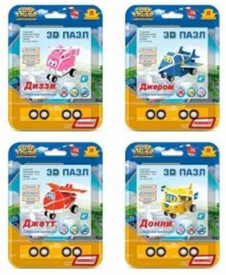 3D-пазл "Суперкрылья" конструктор-самолет с резиновыми колесами