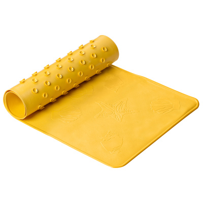 Антискользящий резиновый коврик для ванны ROXY-KIDS жёлтый 34х74 см