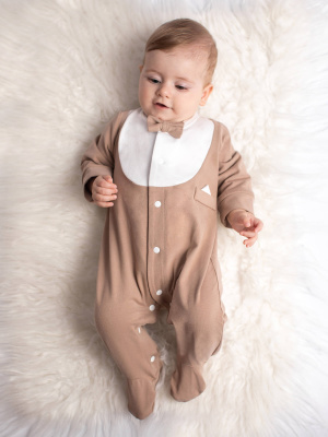 Комбинезон с бабочкой Glamourchik бежевый