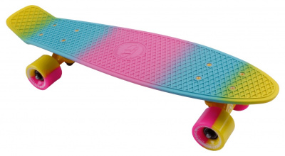 Скейтборд Multicolor 22 TECH TEAM розовый/желтый