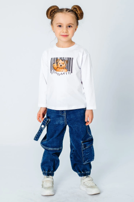 Лонгслив для девочки Deloras белый