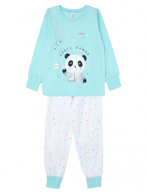 Пижама для девочки Crockid аквамарин+радужный звездопад