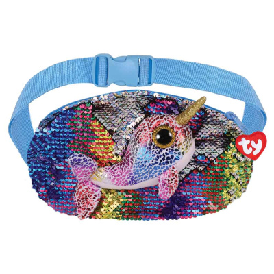 Сумка на пояс с пайетками CALYPSO разноцветный кит с рогом TY Toys