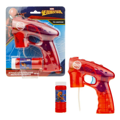 Пистолет для пускания мыльных пузырей Человек паук 1 TOY