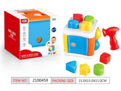 Кубик-сортер развивающий с молоточком