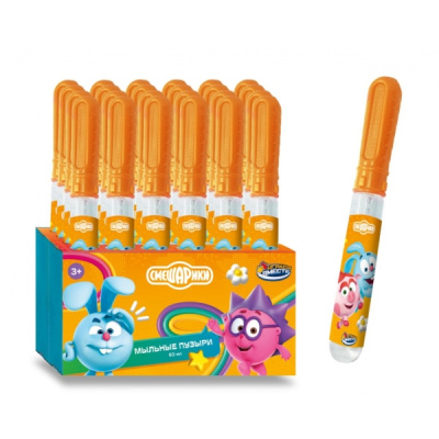 Мыльные пузыри Смешарики 60 мл, в колбе 27 см, кор.28*23*14,5см ИГРАЕМ ВМЕСТЕ