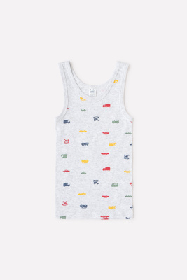 Майка для мальчика Crockid автопарк на меланже