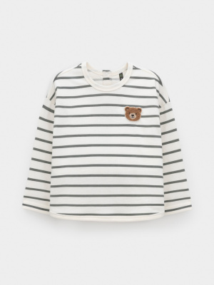 Лонгслив для мальчика Crockid суровый пряный базилик полоска к648