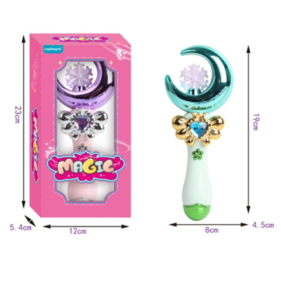 Палочка волшебная на бат., световые эффеты, размер: 19*8*4,5 см, 2 цвета в ассортименте, в/к 12*23*5