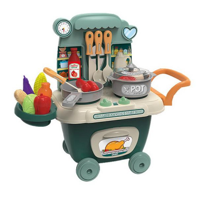 Игровой набор Кухня PITUSO "Taste Kitchen" на колесиках,26 эл-в, Green/Зеленый (в кор.24 шт.)