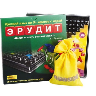 Игра настольная Эрудит черные фишки 10017 в коробке