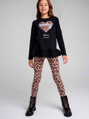 Футболка с длинным рукавом + брюки для девочки PlayToday