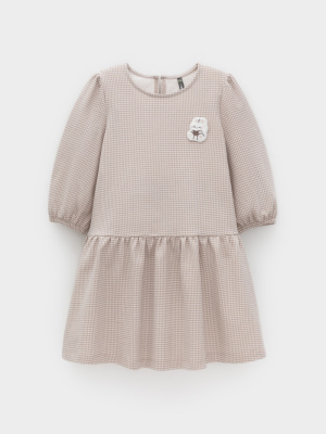 Платье для девочки Crockid бежевый гусиная лапка к625