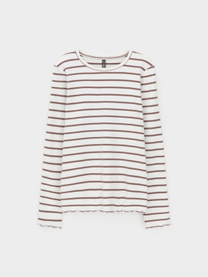 Лонгслив для девочки Crockid сахар капучино полоска к633