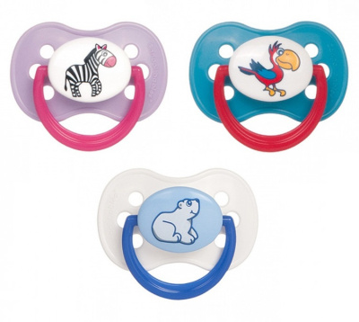 Пустышка латексная, круглая Animals 0-6 м Canpol