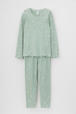 Пижама для девочки Crockid голубая дымка осенний букетик