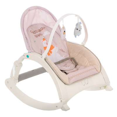 Стул-качалка PITUSO 2 в1 SAMBRA МЕДВЕЖОНОК дуга с игр.,съемн.столеш.BEIGE/Бежевый 49х62х63см