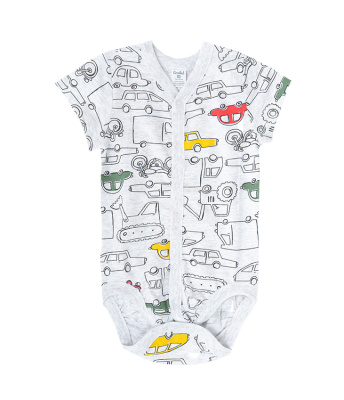 Полукомбинезон для мальчика Crockid машинки на меланже