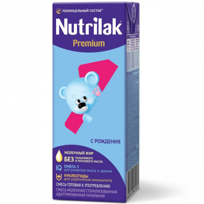Смесь NUTRILAK Premium 1 молочная готовая стерилизованная 200мл*