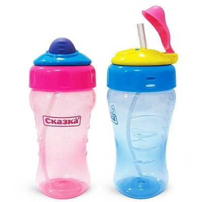 Стаканчик детский с трубочкой 330 мл Сказка
