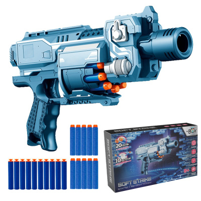 Автомат, стреляющий мягкими патронами, (10 софт-патронов) световые и звуковые эффекты, размер: 35*3,