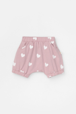 Шорты для девочки Crockid розово-сиреневый сердечки к447