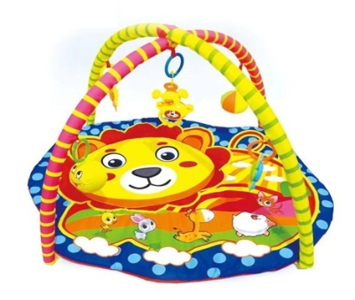 Коврик дет. мягкий, 5 подвесных погремушек, мягконабивной, яркие цвета