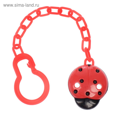 Держатель для пустышки "Божья коровка", цвет красный 2932013
