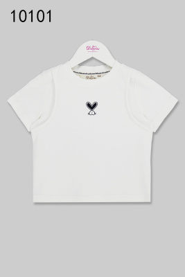 Футболка с коротким рукавом для девочки Deloras молочный